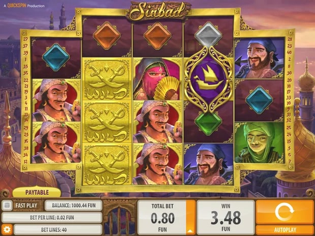 Дизайн игрового автомата sinbad.